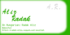 aliz radak business card